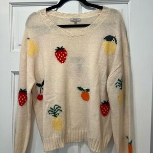 Rails Fruit Pattern Cream Sweater